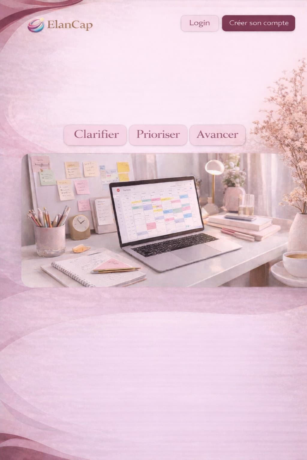 Présentation de la page d’accueil ElanCap